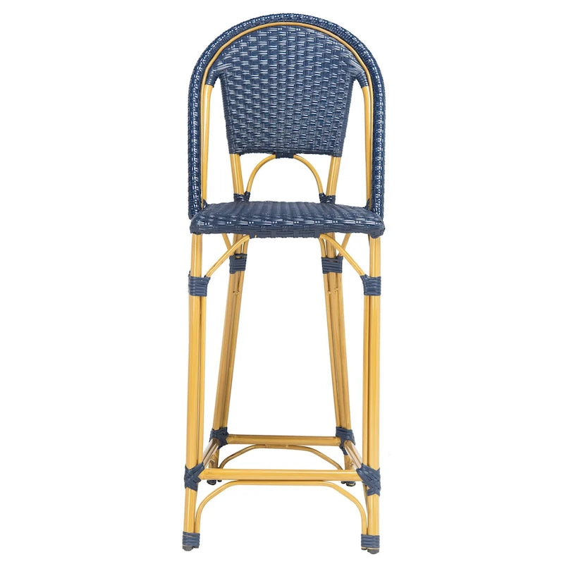 SAFAVIEH Outdoor Zaid 30-inch Stacking Bar Stool (Fully Assembled) - 19W x 22D x 47H