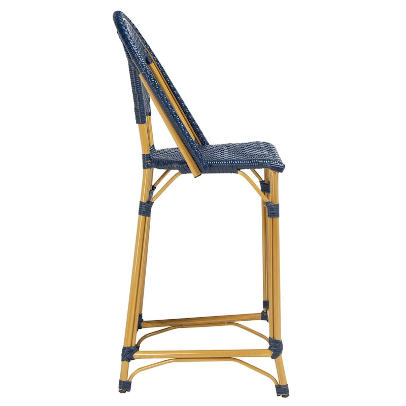 SAFAVIEH Outdoor Zaid 30-inch Stacking Bar Stool (Fully Assembled) - 19W x 22D x 47H