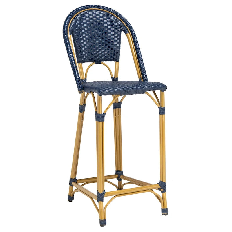 SAFAVIEH Outdoor Zaid 30-inch Stacking Bar Stool (Fully Assembled) - 19W x 22D x 47H