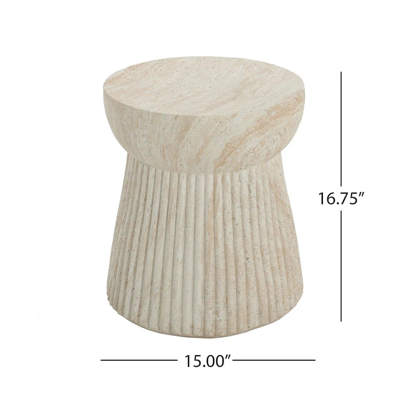 Christopher Knight Home - Isabella Outdoor Travertine Concrete Side Table