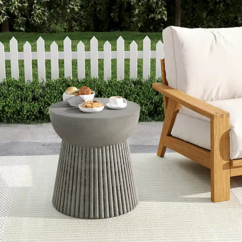 Christopher Knight Home - Isabella Outdoor Travertine Concrete Side Table