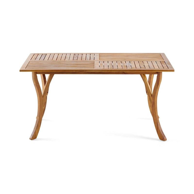 Holomn Outdoor Acacia Wood Dining with Rope Chairs