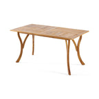 Holomn Outdoor Acacia Wood Dining with Rope Chairs