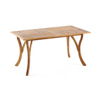 Holomn Outdoor Acacia Wood Dining with Rope Chairs