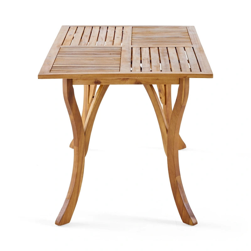 Holomn Outdoor Acacia Wood Dining with Rope Chairs