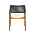 Holomn Outdoor Acacia Wood Dining with Rope Chairs