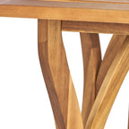 Holomn Outdoor Acacia Wood Dining with Rope Chairs