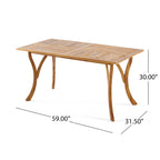 Holomn Outdoor Acacia Wood Dining with Rope Chairs