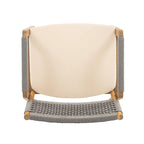 Holomn Outdoor Acacia Wood Dining with Rope Chairs