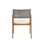 Holomn Outdoor Acacia Wood Dining with Rope Chairs