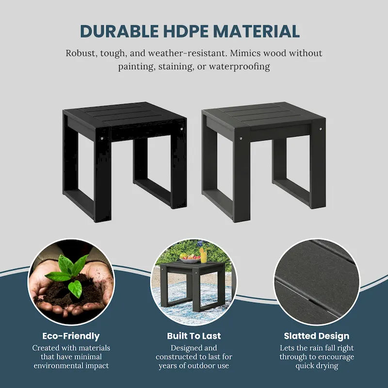 Endless Outdoor Patio Poly Plastic End Table