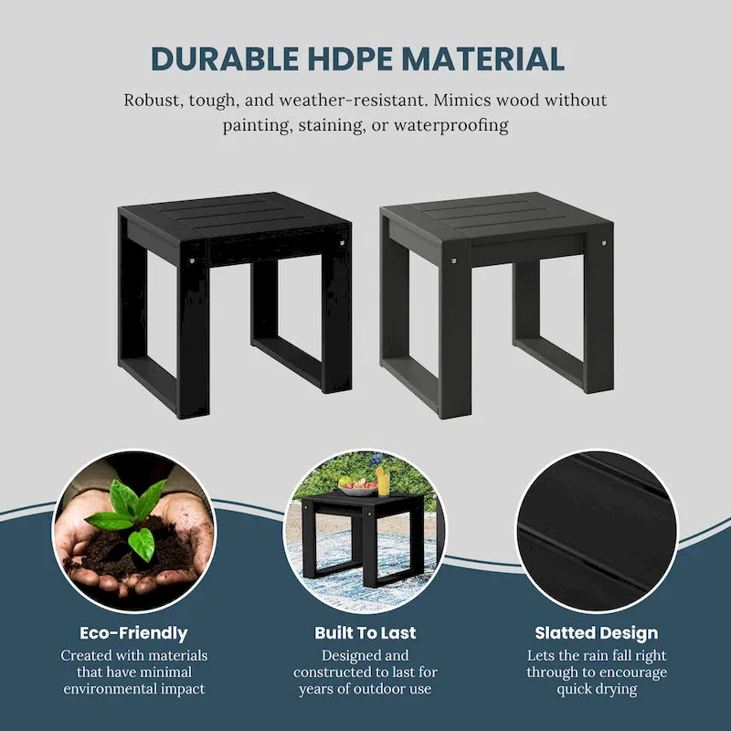 Endless Outdoor Patio Poly Plastic End Table