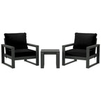 Polytrends Endless Patio Sectional 3-Piece Deep Seating Set with Gray Frame