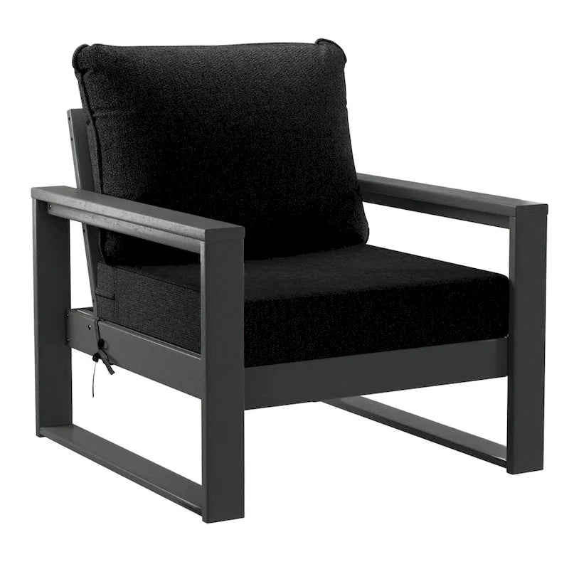 Polytrends Endless Patio Sectional 3-Piece Deep Seating Set with Gray Frame