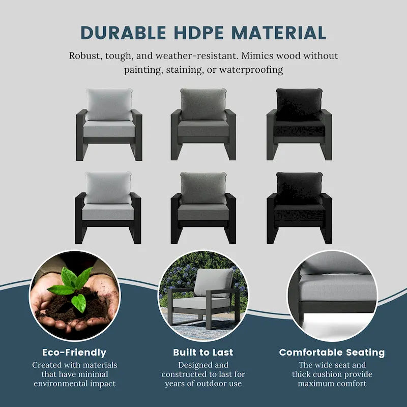 Endless Patio Sectional Deep Seating with Gray Frame