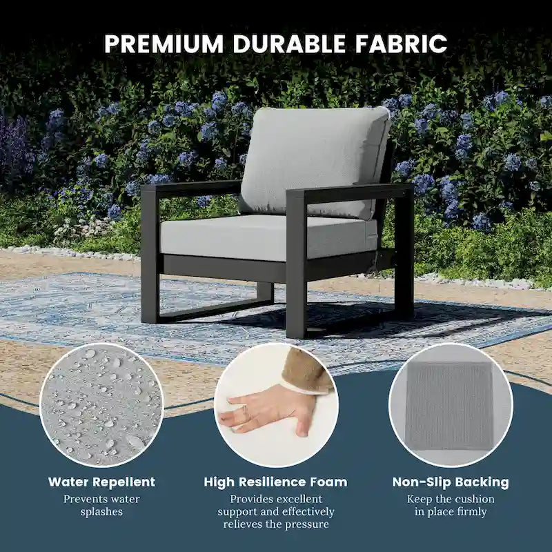 Endless Patio Sectional Deep Seating with Gray Frame