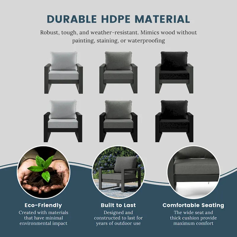 Endless Patio Sectional Deep Seating with Gray Frame