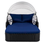 79.9 Outdoor Double Lounge Sunbed with Adjustable Canopy