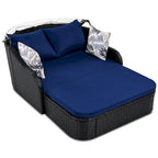 79.9 Outdoor Double Lounge Sunbed with Adjustable Canopy