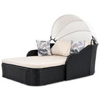 79.9 Outdoor Double Lounge Sunbed with Adjustable Canopy