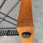 3 Pieces Patio Bistro Set Wooden with Cushions