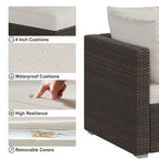 IDEALHOUSE 8 Piece Patio Furniture Set, All-Weather Wicker Rattan