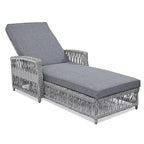 Rattan Chaise Lounge Chair with Adjustable Back & Armrests