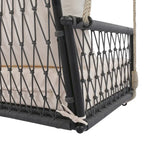 Woven Rope Outdoor Swing Sofa with Soft Cushions