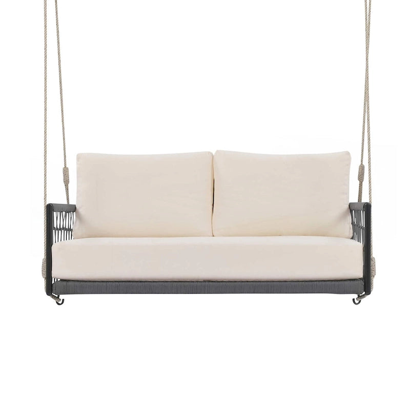 Woven Rope Outdoor Swing Sofa with Soft Cushions