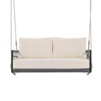 Woven Rope Outdoor Swing Sofa with Soft Cushions