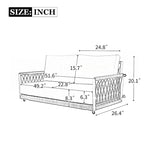 Woven Rope Outdoor Swing Sofa with Soft Cushions