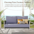 Woven Rope Outdoor Swing Sofa with Soft Cushions