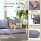 Woven Rope Outdoor Swing Sofa with Soft Cushions