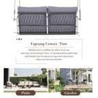 Woven Rope Outdoor Swing Sofa with Soft Cushions