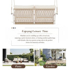 Woven Rope Outdoor Swing Sofa with Soft Cushions