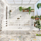 Country Patio Wooden Twin Size Swing Daybed Porch Swing Frame