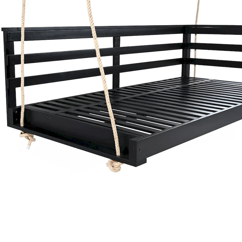 Country Patio Wooden Twin Size Swing Daybed Porch Swing Frame