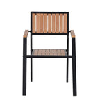 Outdoor Extendable Dining Table Set, 7 Pcs Patio Wooden Furniture Set with Rectangular Dining Table and 6 Chairs