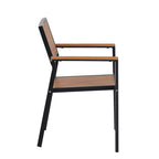 Outdoor Extendable Dining Table Set, 7 Pcs Patio Wooden Furniture Set with Rectangular Dining Table and 6 Chairs