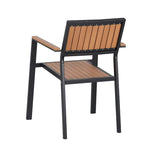 Outdoor Extendable Dining Table Set, 7 Pcs Patio Wooden Furniture Set with Rectangular Dining Table and 6 Chairs