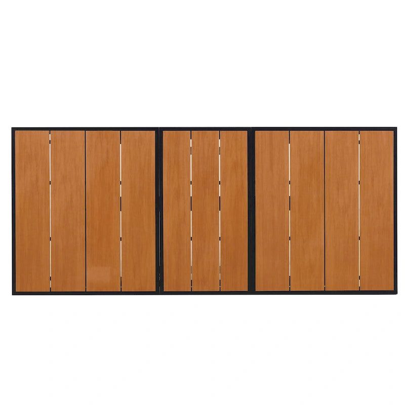 Outdoor Extendable Dining Table Set, 7 Pcs Patio Wooden Furniture Set with Rectangular Dining Table and 6 Chairs