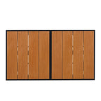 Outdoor Extendable Dining Table Set, 7 Pcs Patio Wooden Furniture Set with Rectangular Dining Table and 6 Chairs