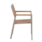 Outdoor Extendable Dining Table Set, 7 Pcs Patio Wooden Furniture Set with Rectangular Dining Table and 6 Chairs