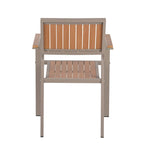 Outdoor Extendable Dining Table Set, 7 Pcs Patio Wooden Furniture Set with Rectangular Dining Table and 6 Chairs