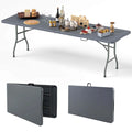 Costway 8 ft Portable Folding Table with HDPE Tabletop Safe Lock - See Details