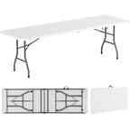 Costway 8 ft Portable Folding Table with HDPE Tabletop Safe Lock - See Details