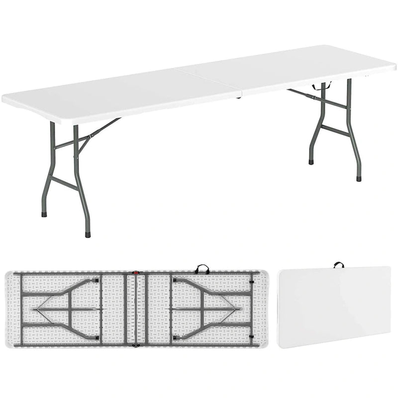 Costway 8 ft Portable Folding Table with HDPE Tabletop Safe Lock - See Details
