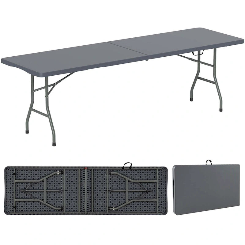 Costway 8 ft Portable Folding Table with HDPE Tabletop Safe Lock - See Details
