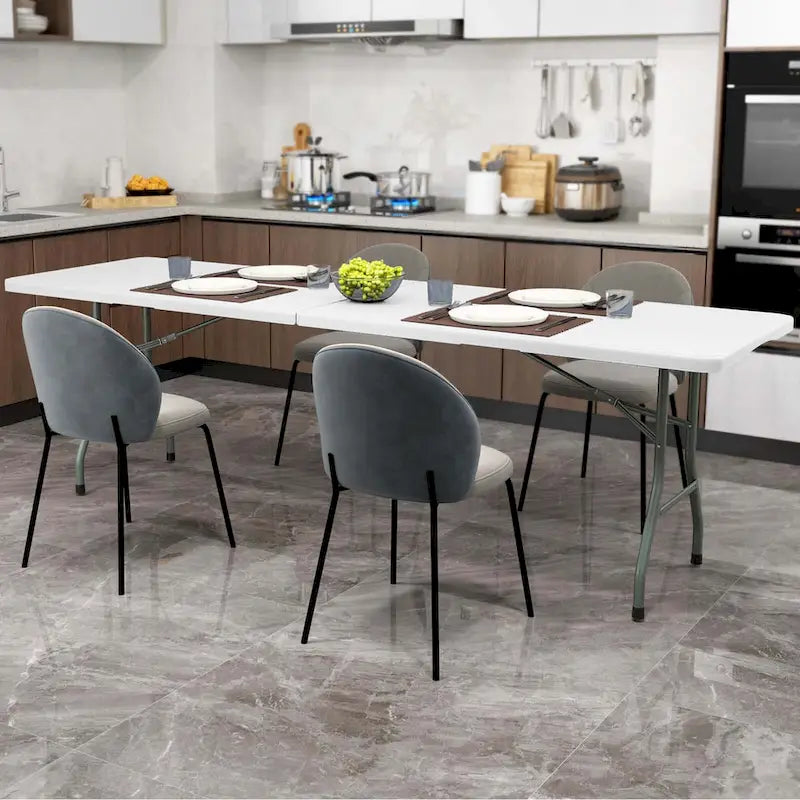 Costway 8 ft Portable Folding Table with HDPE Tabletop Safe Lock - See Details