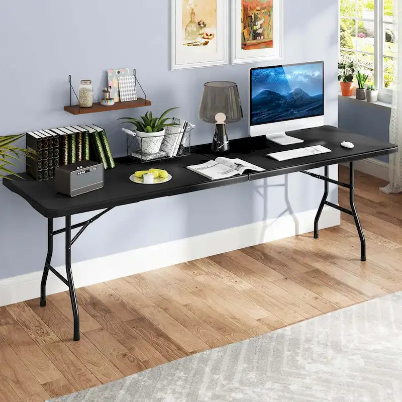 Costway 8 ft Portable Folding Table with HDPE Tabletop Safe Lock - See Details